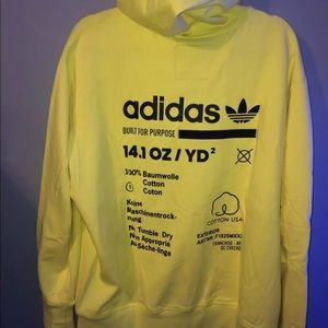 Adidas Originals yellow zip up hoodie sz XL NEW